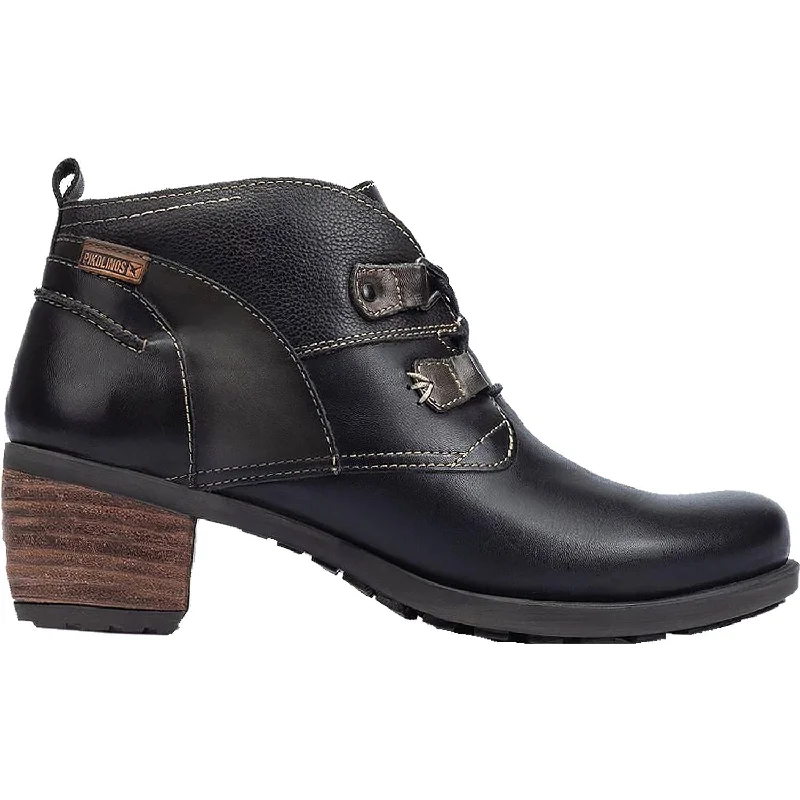 Trendy Booties for women with pointed toe-Women's Pikolinos Le Mans 838-8996 Black Leather