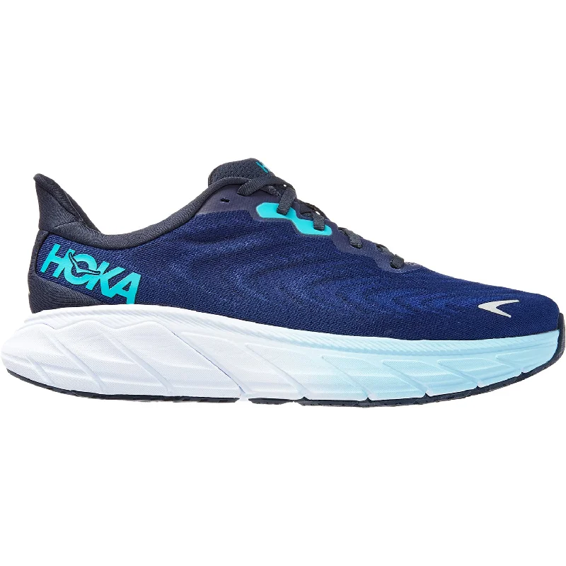 Athletic shoes with luminous accents-Men's Hoka Arahi 6 Outer Space/Bellwether Blue Mesh