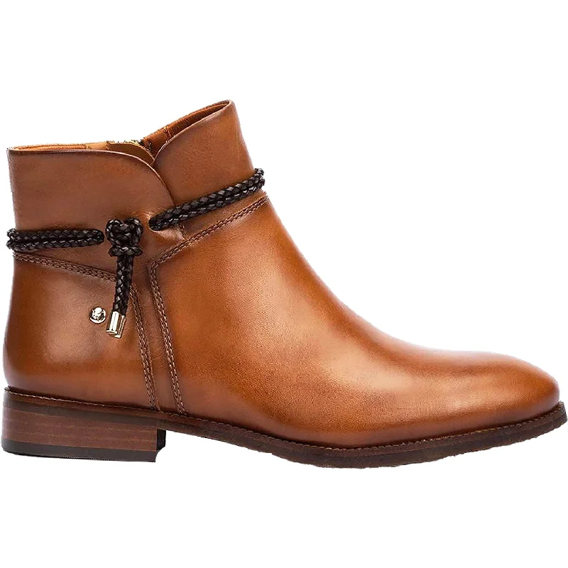 Trendy Booties for women with fun, playful finish-Women's Pikolinos Royal W4D-8908 Brandy Leather