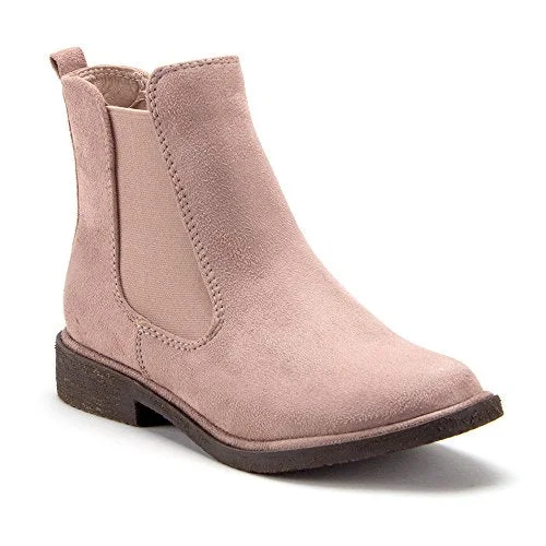 Ankle boots for metro chic-Women's Tempt-1 Menswear-Inspired Ankle High Suede Slip On Chelsea Boots