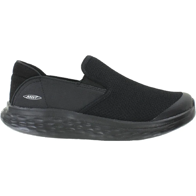 Casual shoes for casual sunset picnics-Women's MBT Modena Slip-On Black/Black Mesh