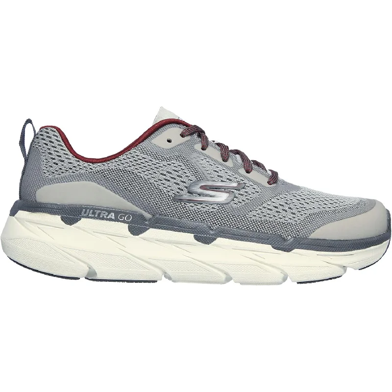 Athletic shoes for sweaty sprints-Men's Skechers Max Cushioning Premier Grey/Red Mesh