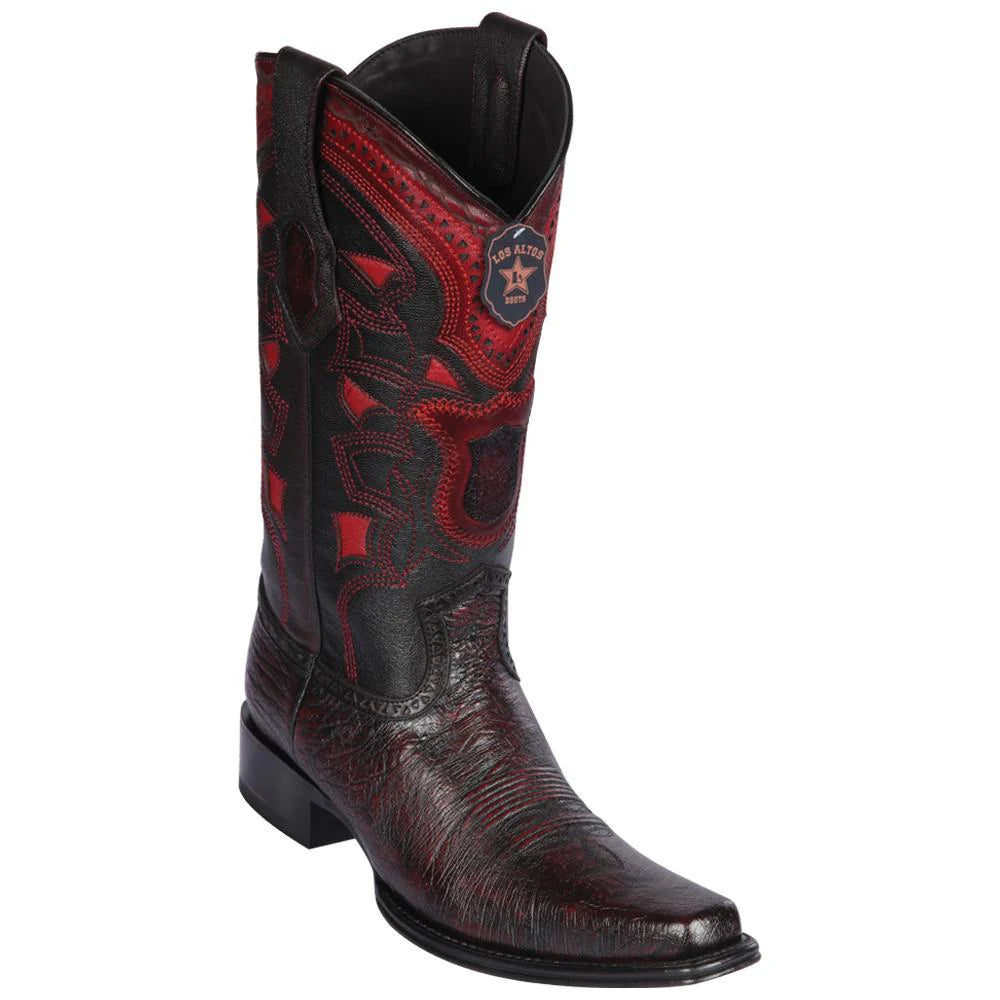 Cowboy boots for cowboy sage styleLos Altos 769718 Men's Black Cherry Genuine Smooth Ostrich European Square Toe Cowboy Boots