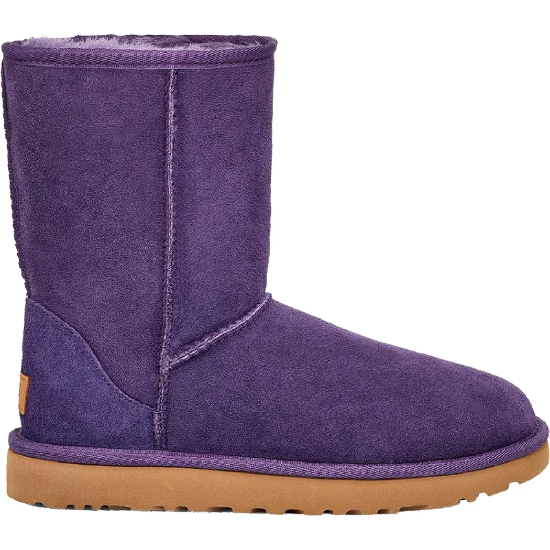 Comfortable Booties for women with rounded heel-Women's UGG Classic Short II Nightshade Sheepskin