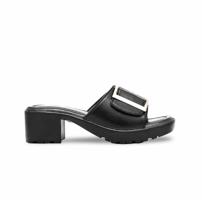 Slippers for foot snugnessBlack Formal Slipper PU0237