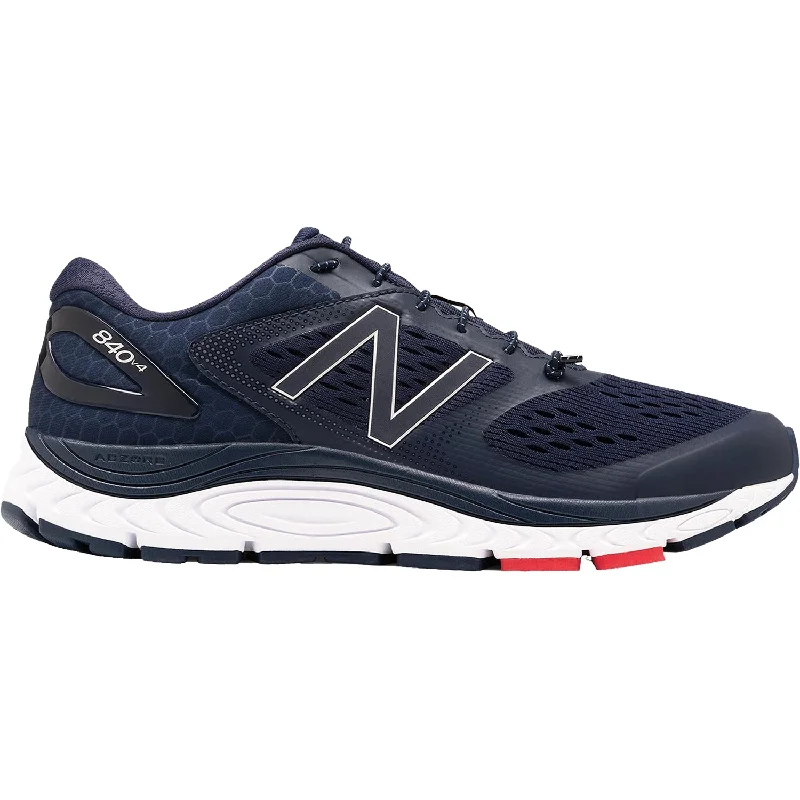 Athletic shoes for snowy jogs-Men's New Balance M840BP4 Running Shoes Pigment/White/Team Red Synthetic Mesh