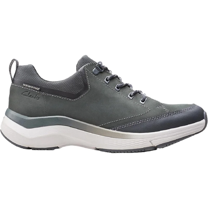 Athletic shoes for gravel trails-Men's Clarks Wave 2.0 Vibe Dark Grey Nubuck