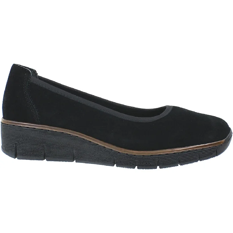 Casual shoes with worn-in look-Women's Rieker 53770-00 Doris Black Suede