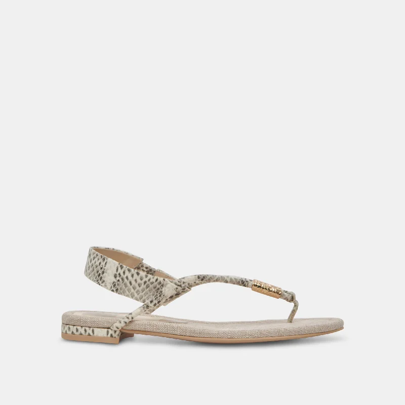 sandals for women with stylish ankle strap for a chic touch-BACEY SANDALS GREY WHITE EMBOSSED STELLA