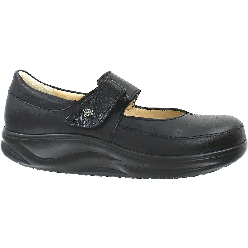 Casual shoes for casual block parties-Women's Finn Comfort Finnamic Nagasaki Black Nappa/Patent Leather