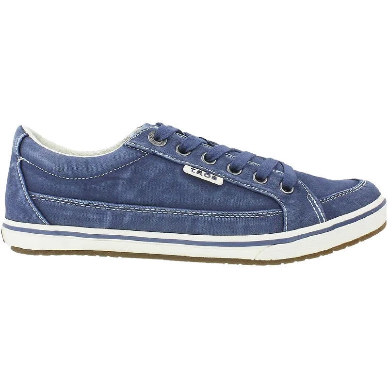 Casual shoes with tonal uppers-Women's Taos Moc Star Indigo Distressed Canvas