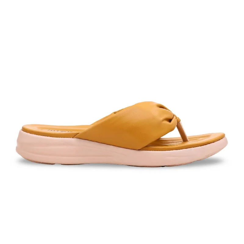 Slippers for lazy afternoonsMustard Formal Chappal PU0047