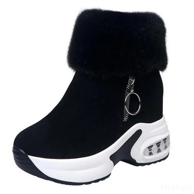 Ankle boots with twig leather-GRW Orthopedic Boots For Women Arch Support Warm Fur Ankle Boots