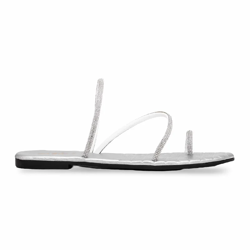 Slippers for foot snugSilver Casual Chappal CL1814