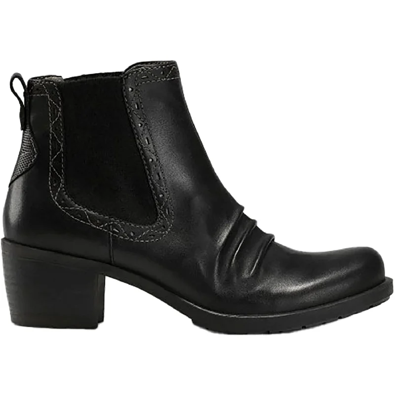 Comfortable Booties for women with breathable lining-Women's Earth Aspect Black Leather