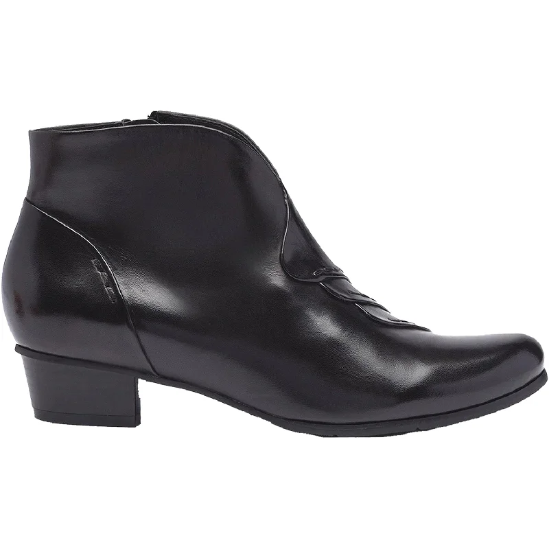 Stylish Booties for women with ankle strap-Women's Regarde Le Ciel Stefany-335 Black Glove Leather