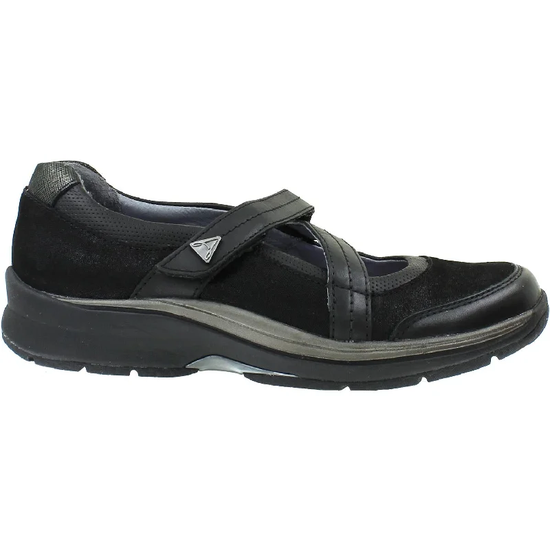 Casual shoes for casual pier fishing-Women's Aravon Pyper Cross Strap Black Leather