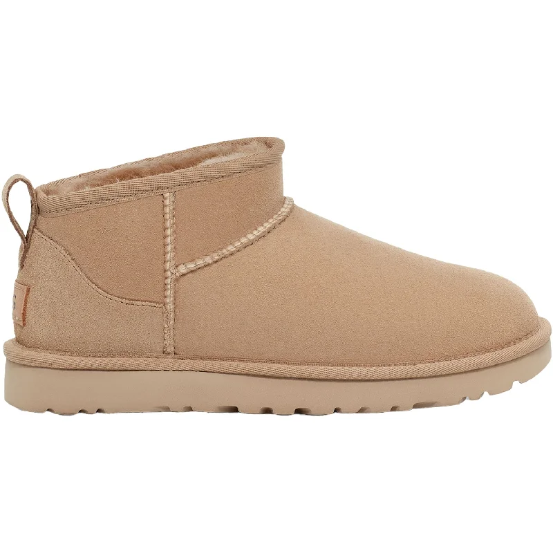 Stylish Booties for women with detailed sole-Women's UGG Classic Ultra Mini Sand Sheepskin