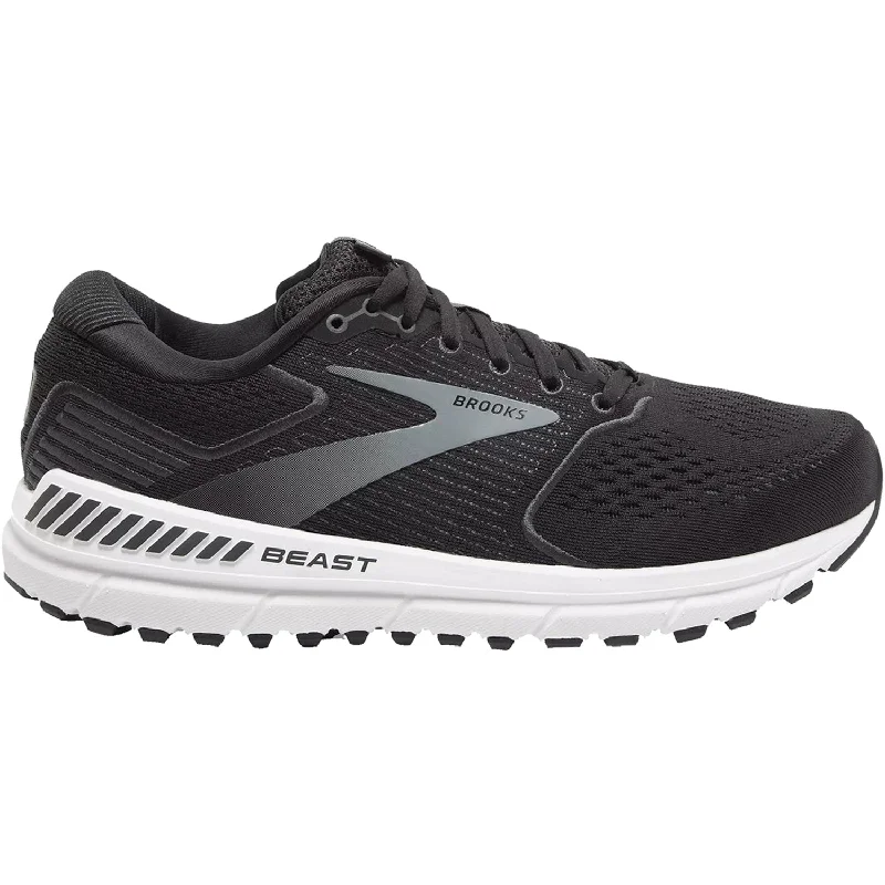 Athletic shoes with etched midsoles-Men's Brooks Beast 20 Black/Ebony/Grey Mesh