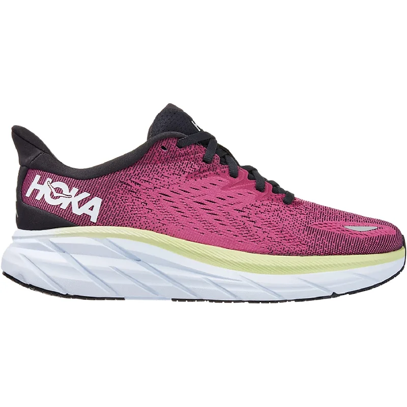 Athletic shoes with stretchy laces-Women's Hoka Clifton 8 Blue Graphite/Iris Rose Mesh