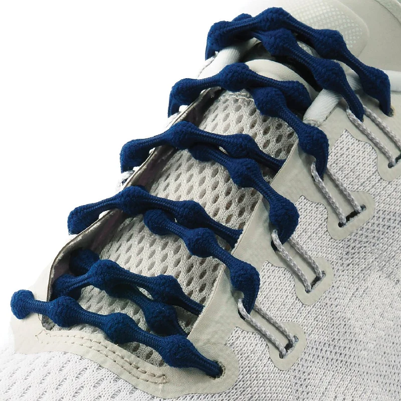 Unisex Caterpy Run Performance Elastic No Tie Shoelaces Midnight Blue