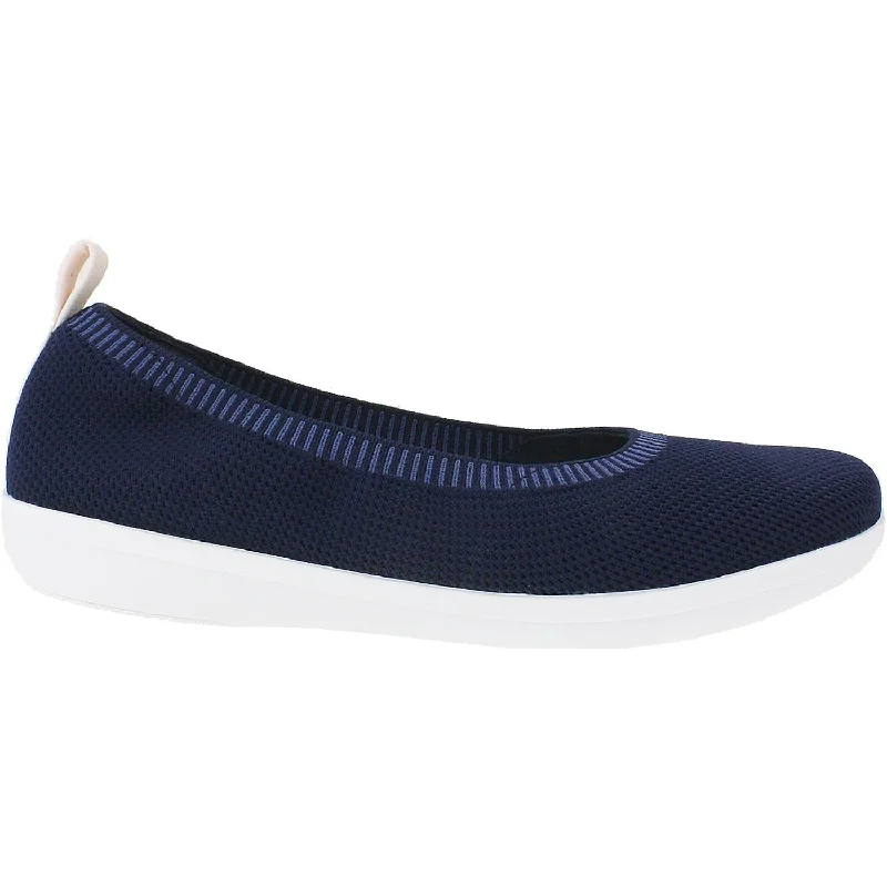 Athletic shoes with futuristic soles-Women's Clarks Cloudsteppers Ayla Paige Navy Knit Textile