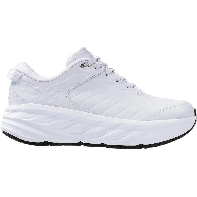 Athletic shoes for leg comfort-Women's Hoka Bondi SR White Leather