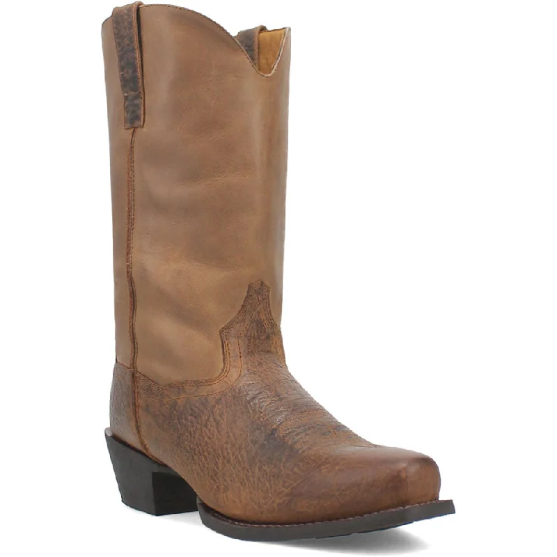 Cowboy boots with custom leather embossLaredo Gilly 12" Shaft Taupe Cowboy Square Toe Leather Boot