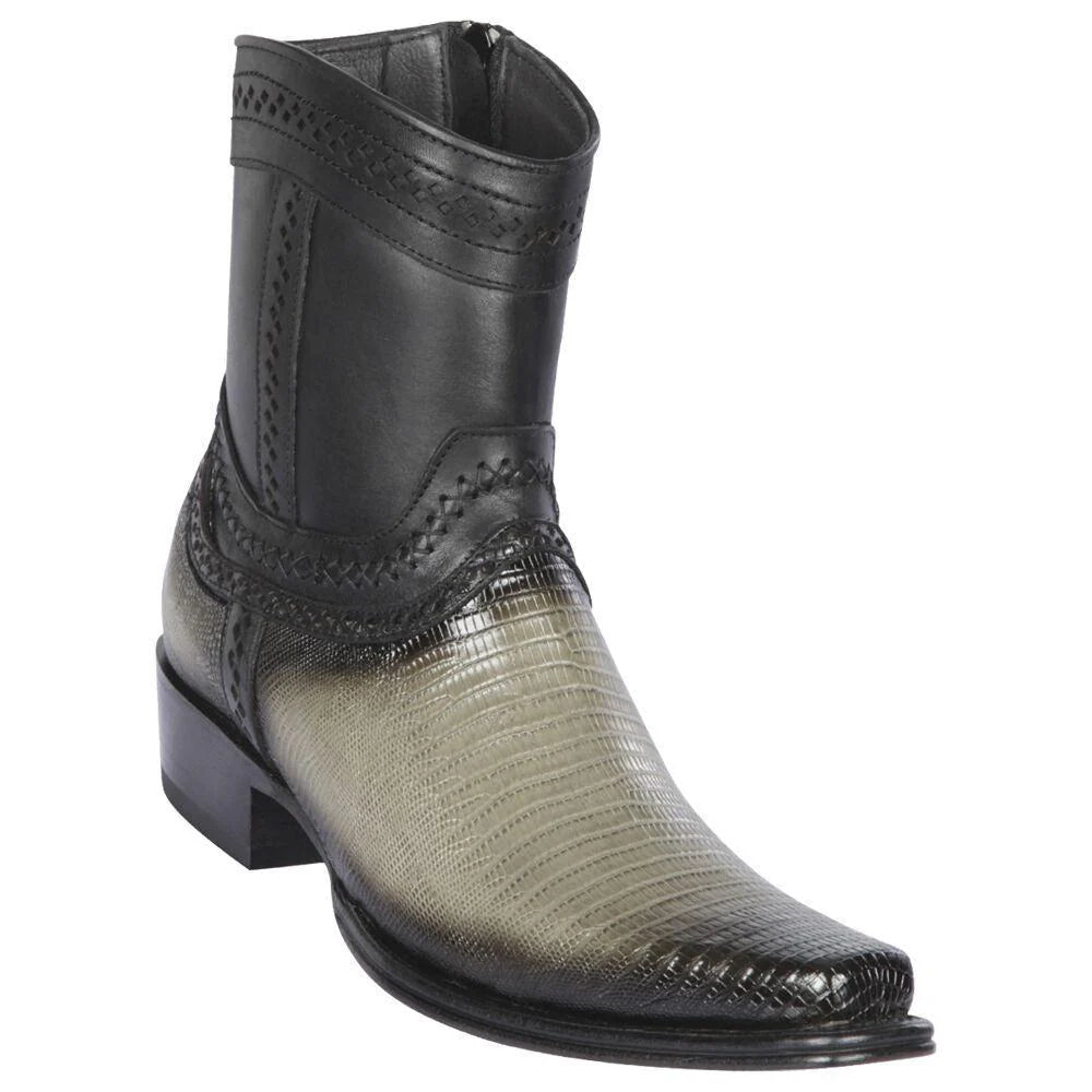 Cowboy boots for country gulch wearLos Altos 76B0738 Men's Faded Gray Genuine Teju European Square Toe Cowboy Boots