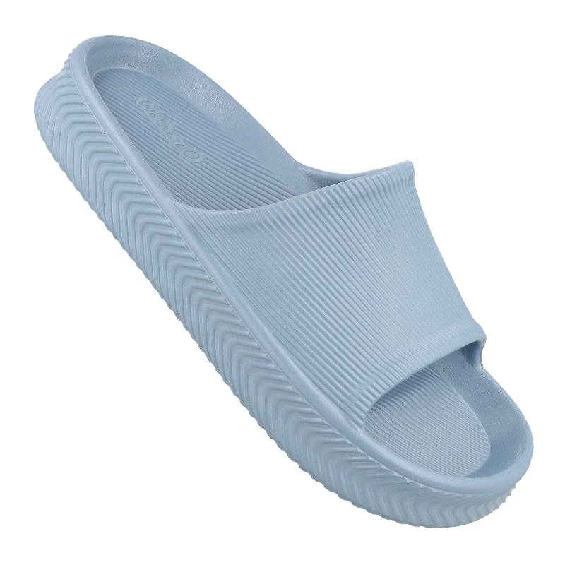 sandals for men with soft footbed for a relaxed fit-Walkaroo Mens Flip Flop Sliders  - WC8737 Aqua Blue