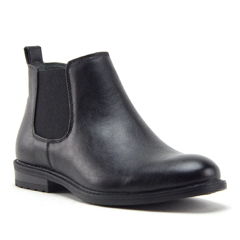 Ankle boots with slim warmth-Men's Hank Ankle High Slip On Distressed Chelsea Dress Boots