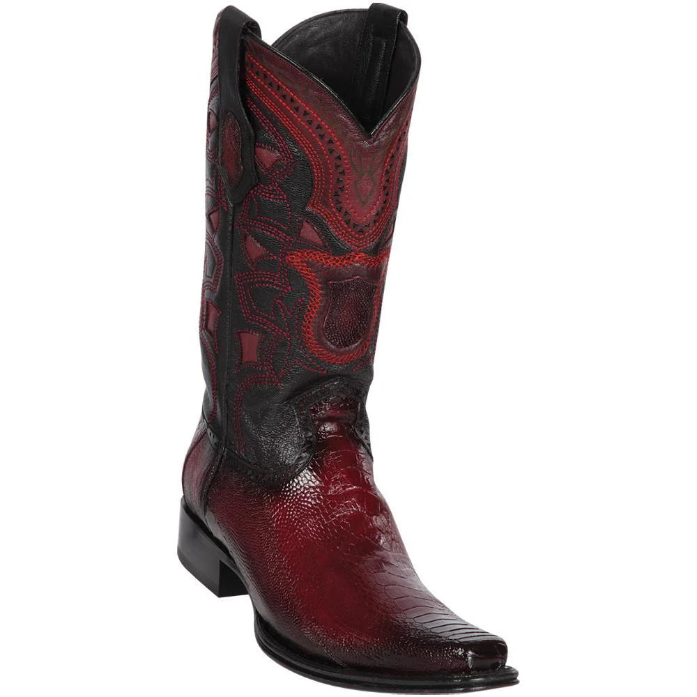 Cowboy boots for western tale bootsLos Altos 760543 Men's Faded Burgundy Genuine Ostrich Leg European Square Toe Cowboy Boots