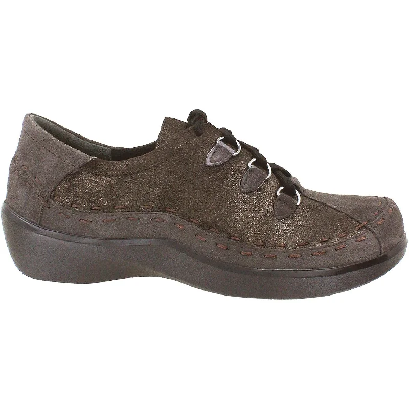 Casual shoes for casual lantern walks-Women's Ziera Allsorts Espresso Metallic Suede/Grig Nubuck