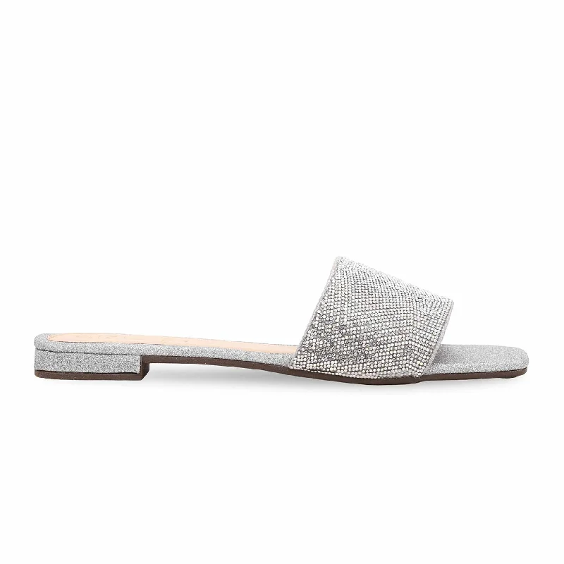 Slippers with soft treadSilver Fancy Slipper FN7785