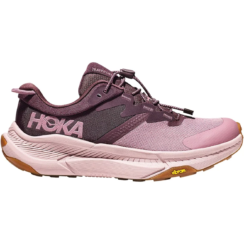 Athletic shoes for damp runs-Women's Hoka Transport Raisin/Wistful Mauve Mesh