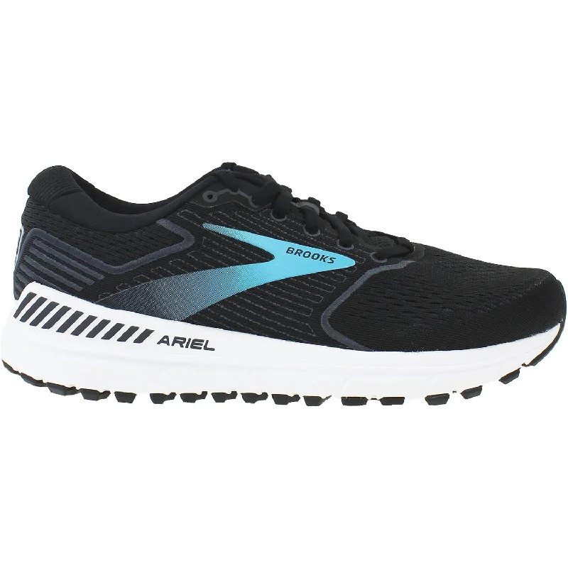 Athletic shoes with ribbed heels-Women's Brooks Ariel 20 Black/Ebony/Blue Mesh