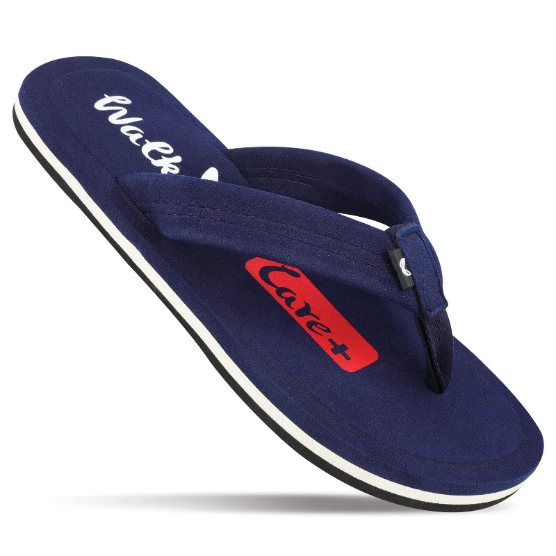 sandals for men with rugged look for outdoor adventures-Walkaroo Men Solid Care Plus Flip-Flop  - WH3807 Navy Blue