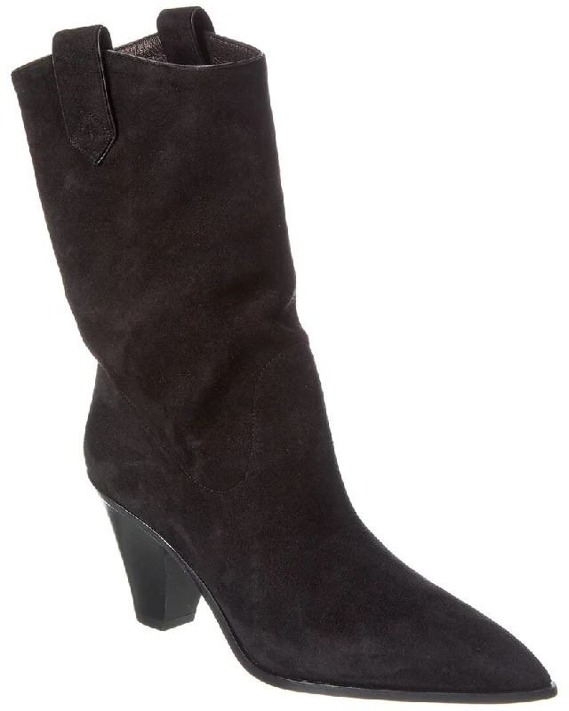 Cowboy boots for country ridge styleAquazzura Boogie Suede Cowboy Bootie