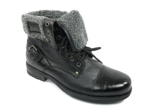 snow boots with secure fit for snowshoeingPolar Fox Mens 506015 Faux Fur Lined Winter Lace Up Boots