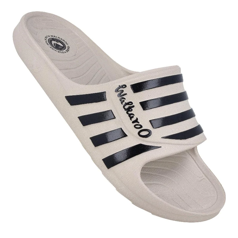 sandals with a casual flip-flop design for laid-back days-Walkaroo Mens Flip Flop Sliders  - WC4835 Greige