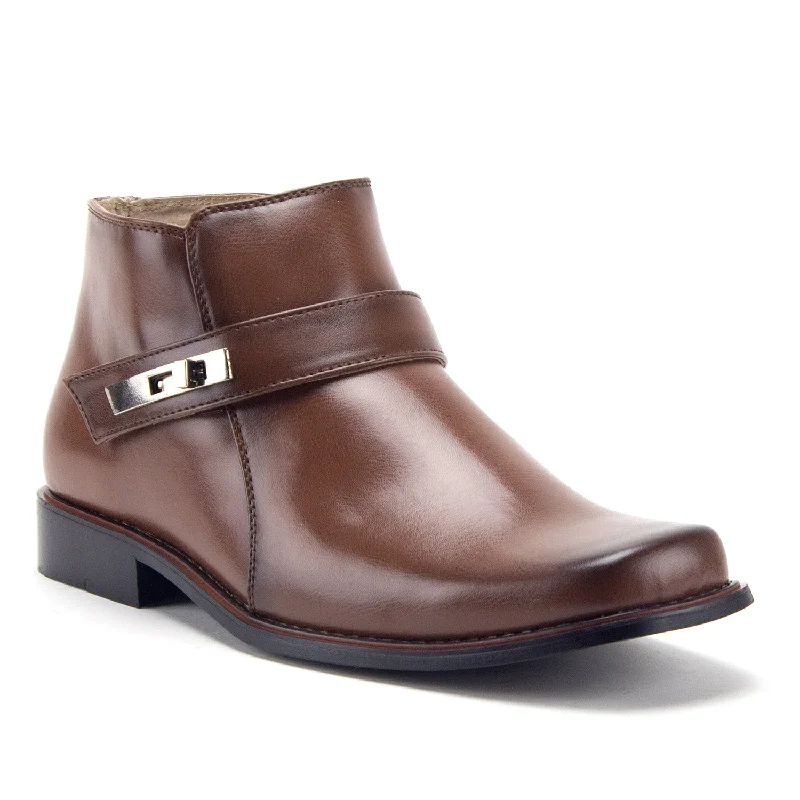 Ankle boots with tacky warmth-Men's 38901 Classic Ankle High Square Toe Casual Dress Boots