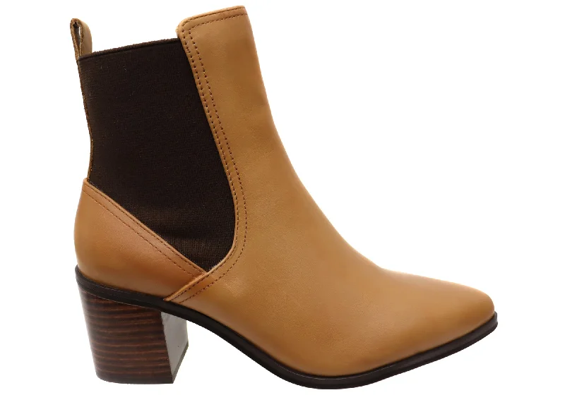 Ankle boots for calm style-Hush Puppies Vala Womens Comfortable Leather Mid Heel Ankle Boots