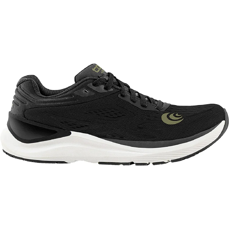 Athletic shoes with cloud heels-Men's Topo UltraFly 3 Black/Olive Mesh