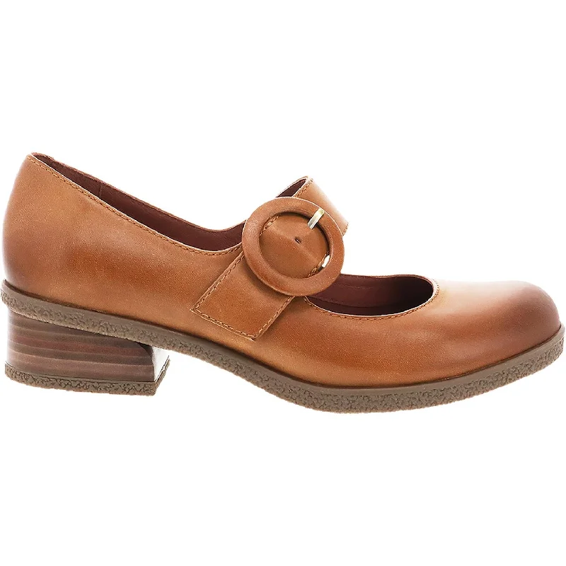 Casual shoes with subtle treads-Women's Dansko Brandy Waterproof Luggage Leather