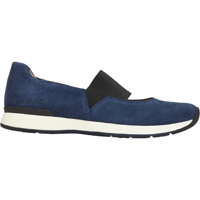 Casual shoes with cozy stitching-Women's Vionic Cadee Navy Suede