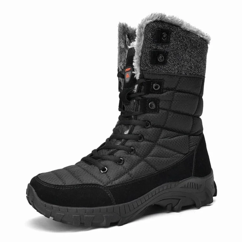 snow boots with extra warmth for freezing temperaturesGroovywish Men Orthopedic Shoes Foldable Collar Hiking Snow Boots