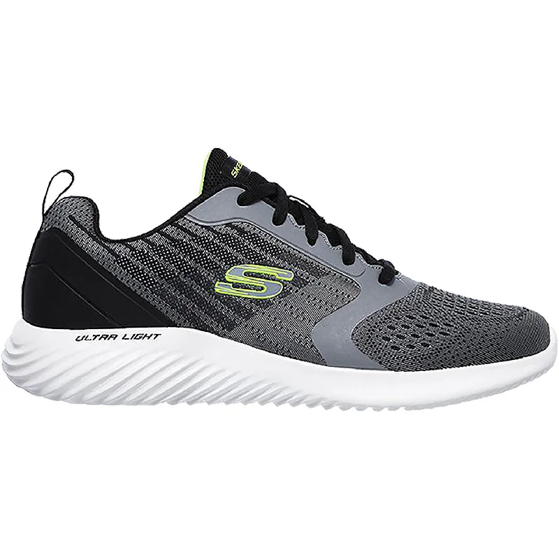 Athletic shoes for hot paths-Men's Skechers Bounder Verkona Charcoal Knit Fabric