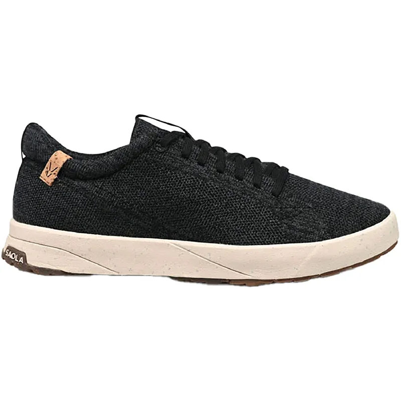 Athletic shoes with grid heels-Women's Saola Cannon Knit 2.0 Black/Steel Grey Wool