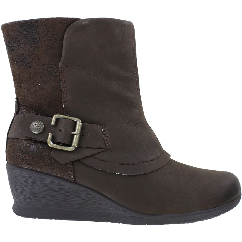 Trendy suede Booties for women with side zipper-Women's Earth Savanna Bark Leather