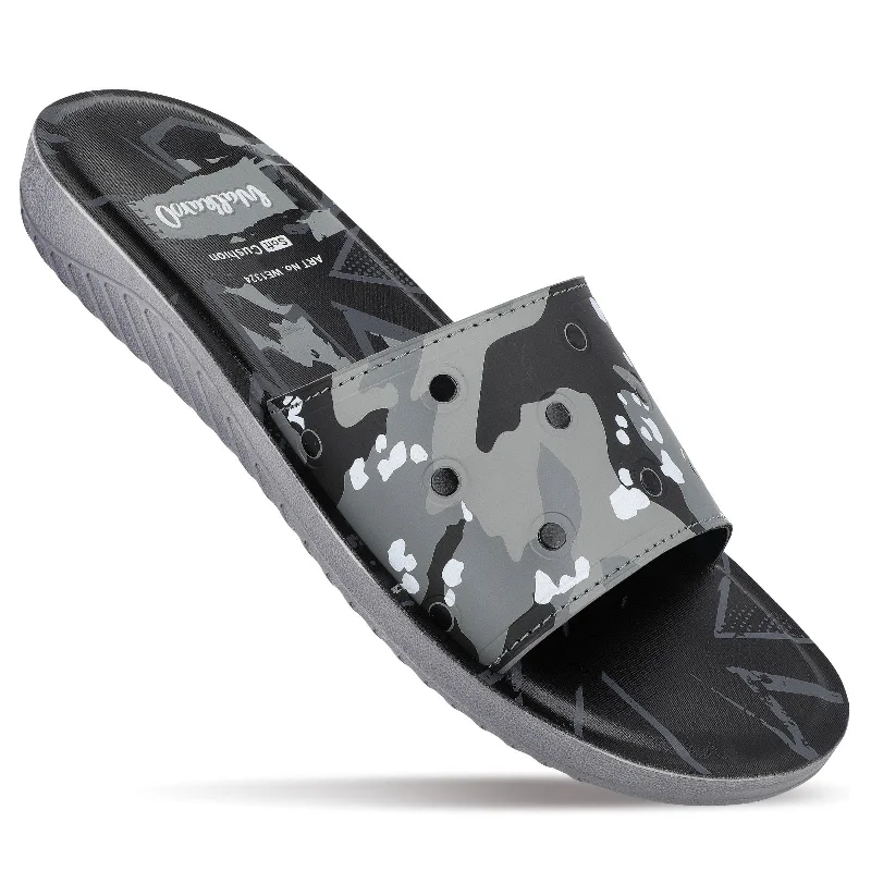 sandals with arch support for better posture-Printed Men's Slider - WE1324 Black